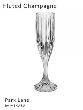Mikasa Crystal Champagne Flute. Park Lane Pattern.